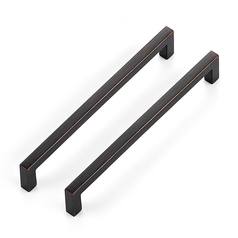Oil Rubbed Bronze Cabinet Handles Cabinet Pulls 6 (Oil Rubbed Bronze / Flat Black 6-1/4'' Hole Center)