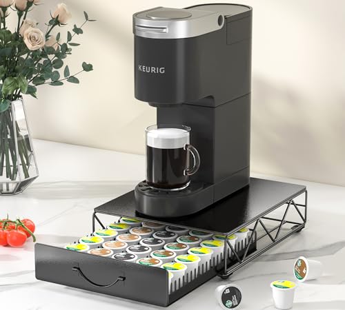Coffee Pod Holder Drawer Compatible with Nespresso (Black)