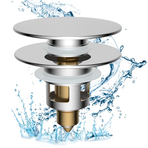 All Metal 2 in 1 Bathroom Sink Stopper (Chrome)