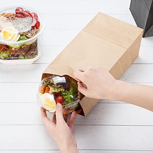 Bag Tek 8 LB Disposable Lunch Bags 100 Sturdy Take (8 lb / Kraft)