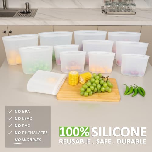 Reusable Storage Bag (Translucent | M+S+XS | 12 Pack)