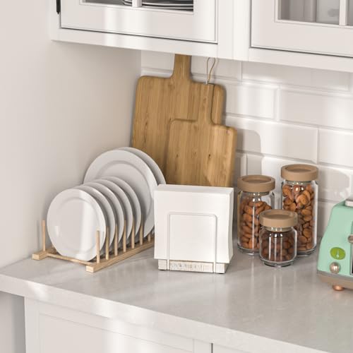 Napkin Holder for Table (White/Farmhouse White / 5.78 x 2.51 x 5.04 inches)