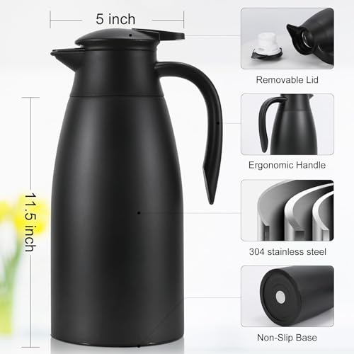 70 oz Thermal Coffee Carafe (black+red / 70 Ounces)