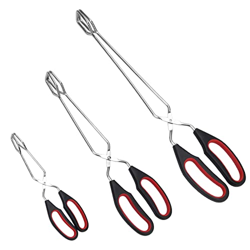 3 Pack Scissor Tongs Cooking Stainless Steel Food Tongs Barbecue Grilling Tongs for Flipping Food Tool