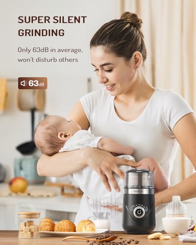 Adjustable Coffee Bean Grinder Electric (Matte Black / 1 Bowl)
