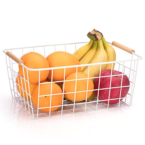 Metal White Wire Basket (White / 2-Medium)