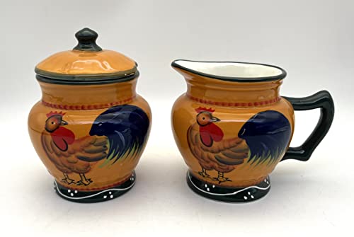Rooster Creamer and Sugar Bowl Set (Rooster)