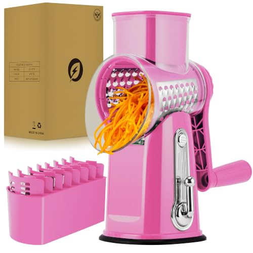 Rotary Cheese Grater 5 Blades (Pink)