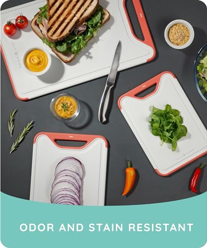 Cutting Boards for Kitchen (Pink / Set of 3 (16"x10", 13"x8", 10"x7"))
