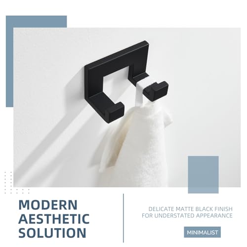 Double Towel Hook (Matte Black)