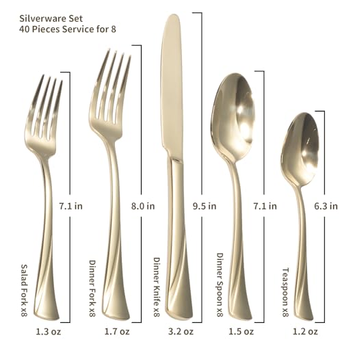 Alice Champagne Gold Mirror 40 (Champagne Gold / 40 pieces for 8)
