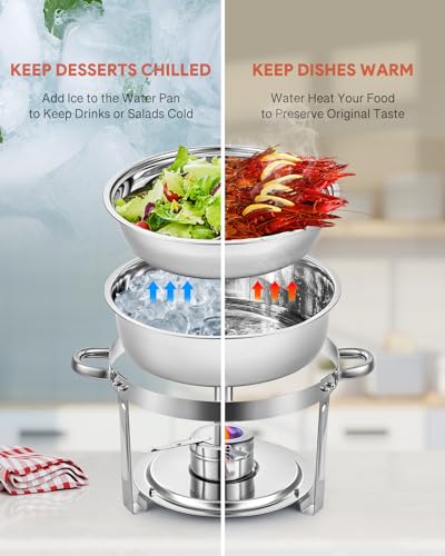 2pcs 5QT Round Chafing Dish Buffet Set (2 Packs)
