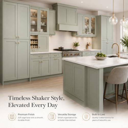 Wall Mounted Cabinet (Jade Green / 33" W x 12" D x 42" H)