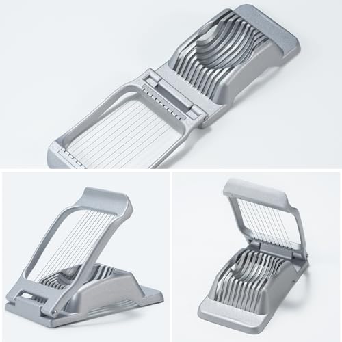 Heavy Duty Stainless Steel Wire Egg Slicer for Hard Boiled Eggs (Silver)