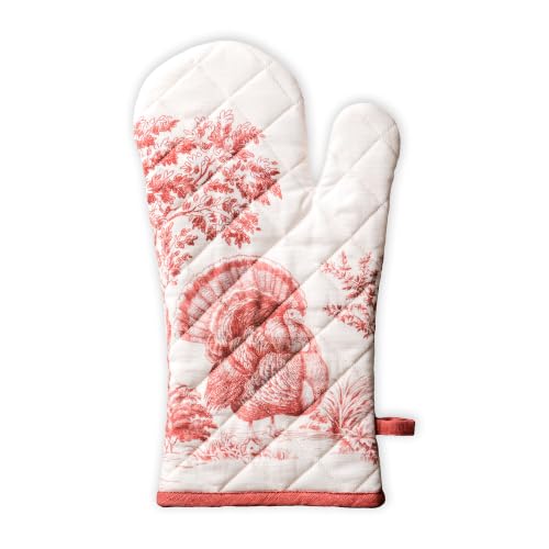 Maison d'Hermine Oven Gloves 100% Cotton Oven Mitt (119 - Holy Jouy - Red / 7.5" x 13" (Oven Mitt))