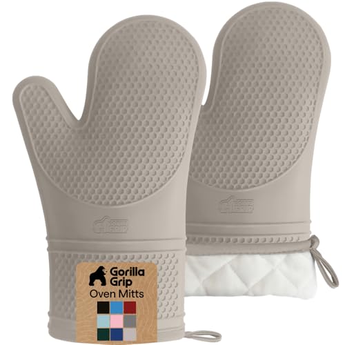 Silicone Oven Mitts (Almond / 12.5" Oven Mitts)
