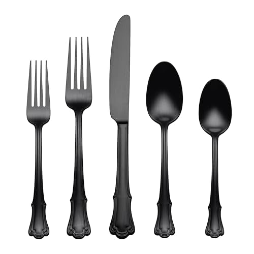 James Street Black Satin 20 (Satin Black / 20 Count / 20-Piece Flatware Set)