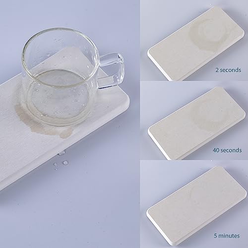 2Pcs Stone Soap Trays Water Absorbing Diatomite Coaster (White / 6.3" x 3.2")