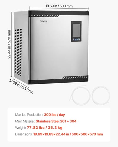 Commercial Ice Maker Machine (19.69 x 19.69 x 22.44 in)