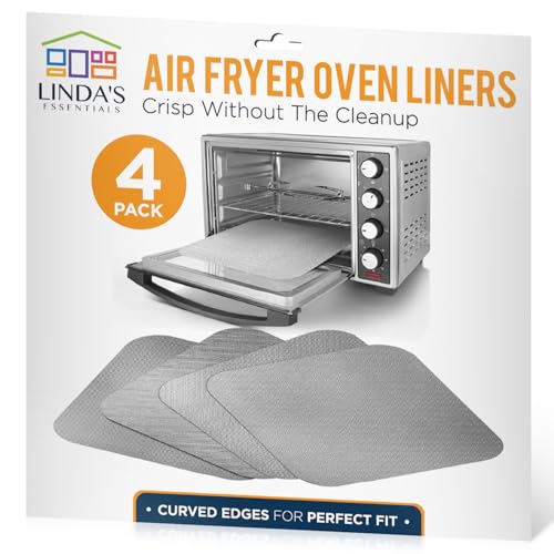 Toaster Oven Liners for Bottom of Oven (4 Pack / Silver)