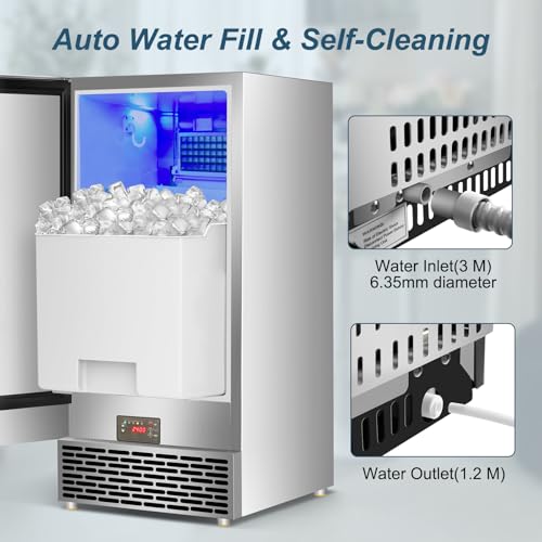120 lbs High Output Commercial Ice Maker Undercounter Reversible Door