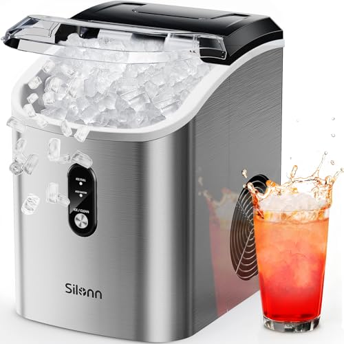 Nugget Ice Maker Countertop (Stainless Steel-Upgrade / 36lbs)