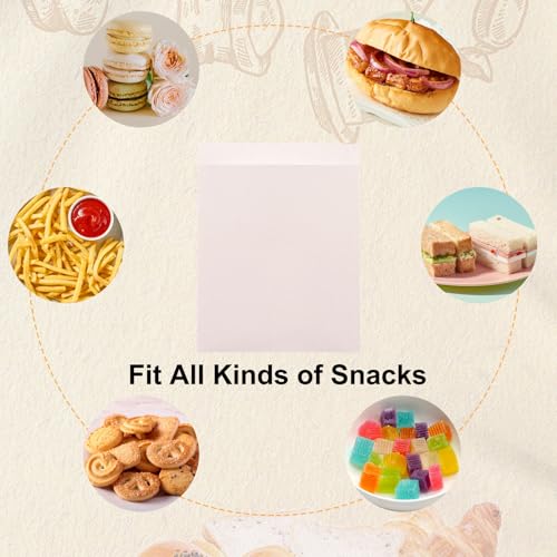 800 Pack Paper Sandwich Bags 8x6 inch Wax Paper Bags (White-800PCS / 8x6 inch)