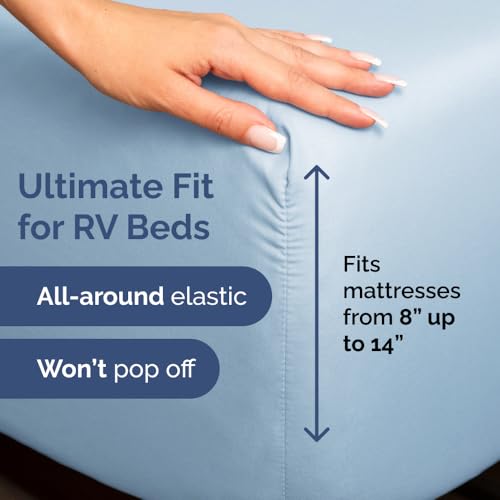 Short Queen Size 4 Piece Bed Sheet Set (21 - Baby Blue / Short Queen)