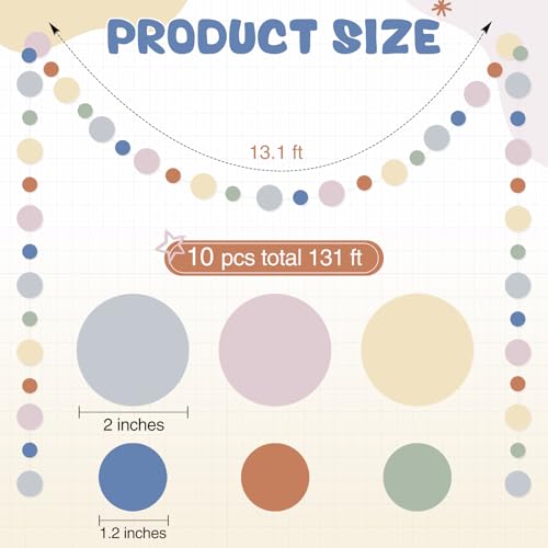 10 Pieces Dot Garland Banner Hanging (Boho Color)