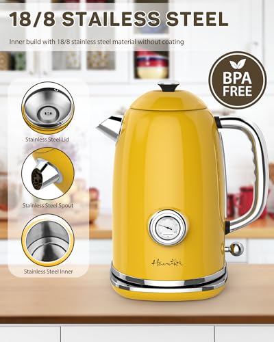 61 oz Electric Kettle with Thermometer (Yellow)