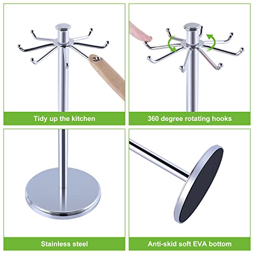 Kitchen Countertop Rotating Utensil Holder (Chrome)