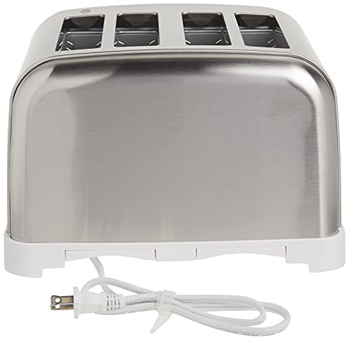 CPT-180WP1 4-Slice Metal Classic Toaster, White/Stainless Steel (White)