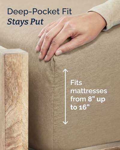 Twin Size 3 Piece Sheet Set (38 - Heathered Beige / Twin)
