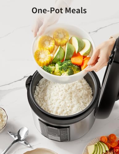 Rice Cooker with 6 Functions (10 Cups Uncooked_14 Presets Premium)