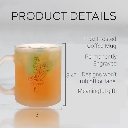 Personalized Coffee Mug (Brith Flower / Frosted Mug)
