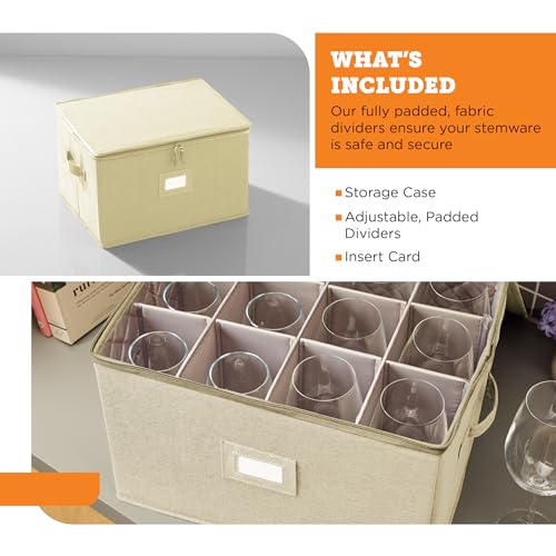 Wine Glass Storage Case (Cream / 1 Pack Wine Glass Storage)