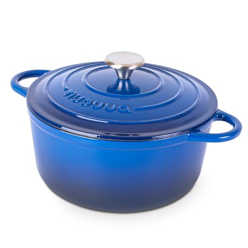 Cast Iron Pot with Lid (Dark Blue / 5-Quart - Deep)