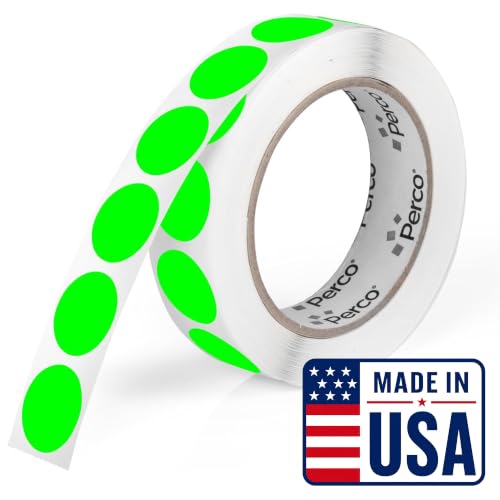 Neon Green Round Circle Dot Sticker 1 (Green - Neon / 1 Inch)