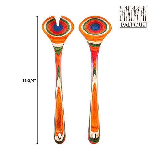 Baltique Marrakesh Collection Wooden Salad Serving Utensils Set