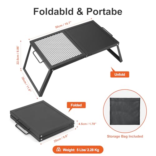 Portable Folding Charcoal Grills for Outdoor Cooking Bonfire BBQ (set2)