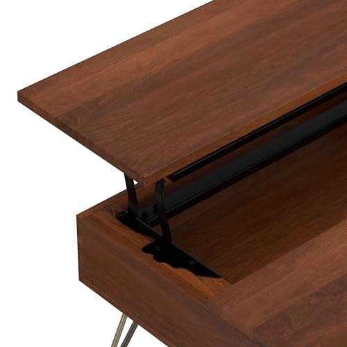 Hunter 36" Wide Solid Mango Wood Coffee Table in Brown (Lift Top Coffee Table / 36 inch / Umber Brown)