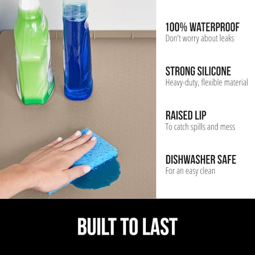 Waterproof Silicone Under Sink Mat (Beige / 19"w X 22"l)