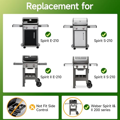 7637 Stainless Steel Cooking Grates for Weber Spirit I & II 200 Series Spirit E210 Spirit E220 Spirit S210 (17.5" D x 20.5" W)