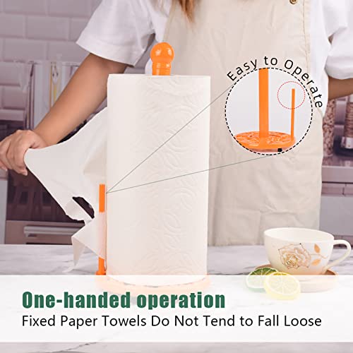 Orange Cast Iron Paper Towel Holder for Kitchen Countertop (Orange-pumpkin)