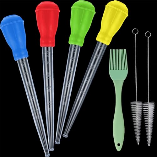 7 Pcs Heat resistant Turkey Baster Cooking Set Includes 4pcs Large Turkey Basters for Cooking