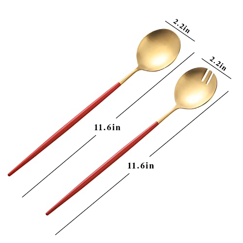Salad Servers (Red/Gold)