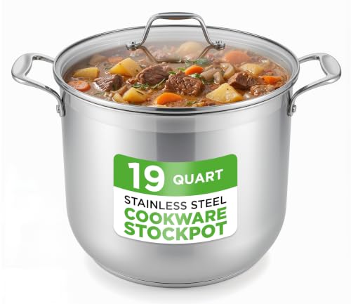 19 Qt Stock Pot with Lid (Stainless Steel / 19 Quarts)
