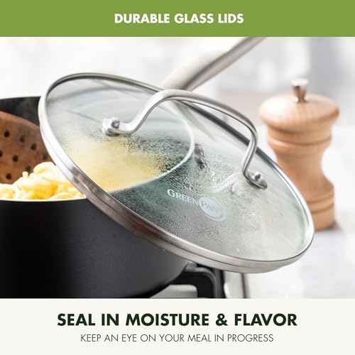 Prime Chatham 1QT & 2QT Saucepan Pot Set with Glass Lids (1QT and 2QT Saucepan Pot Set / Black)