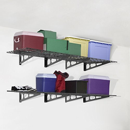 WR26B SBA 2' x 6' Wall Shelf Garage Storage Rack (2 pack-24x72 inches / Black)