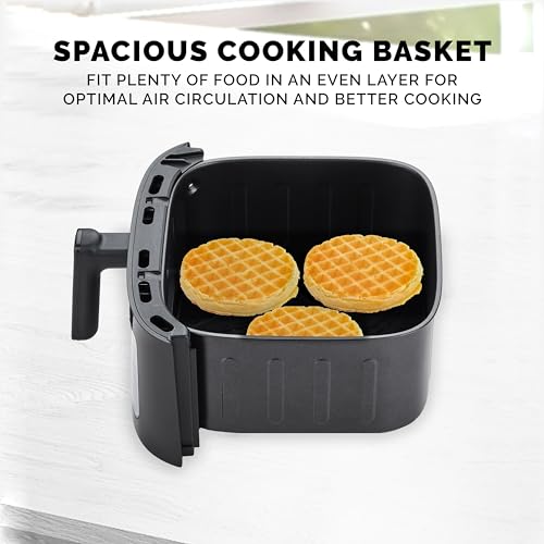 Air Fryer 7 Quart Capacity with Touchscreen Controls 10 Cooking Presets in 12 Food Categories with Large Illuminated View Window and Nonstick Basket & Trivet